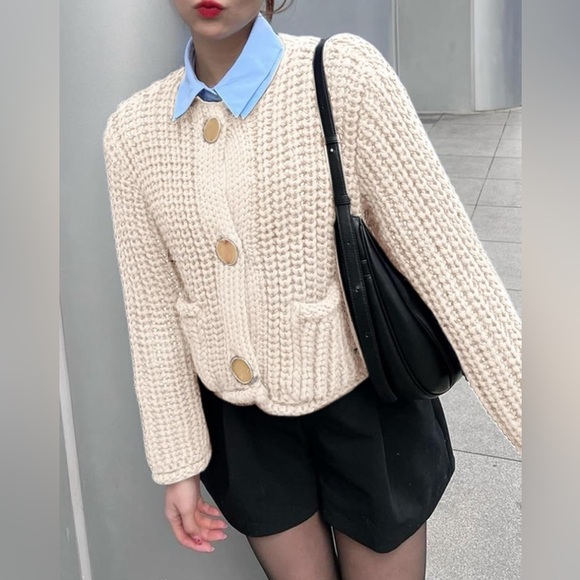 New Chunky Knit Cardigan Sweaters Long Sleeve Open Front Button Kitted Fall - Picture 6 of 16